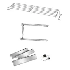 Repair Kit For Weber Spirit E-210, S-210, E-220, S-220 Front Knobs Grills, 69785 Grill Burner + 7635 Flavor Bar + 7642 Ignitor+Warming Rack
