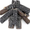 8Pcs Small Ceramic Wood Logs & Accessories For All Types Of Gas Fire Pits Inserts, Ventless & Vented, Propane, Gel, Ethanol, Outdoor Fireplaces