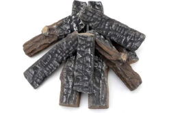 8Pcs Small Ceramic Wood Logs & Accessories For All Types Of Gas Fire Pits Inserts, Ventless & Vented, Propane, Gel, Ethanol, Outdoor Fireplaces