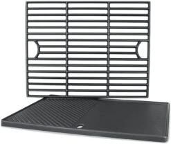 Cast Iron Grate And Griddle Kit For Most Nexgrill 4-5 Burner Gas Grills, 720-0830H, 720-0888N, 720-0670, 720-0697, 720-0958A, 720-1008 Etc