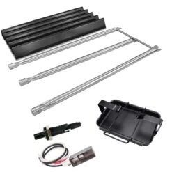Burner Tube 7508 + Flavorizer Bars 7536 + Igniter 7509 + 7515 Drip Pan Kit For Weber Genesis Gold B & C (2002 & Newer) Grill