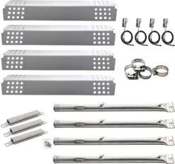 BBQ Repair Kit For Char-broil 463241113, 463449914, Pipe Burners, Heat Plates, Crossover Tubes, Igniters Replacement Kit