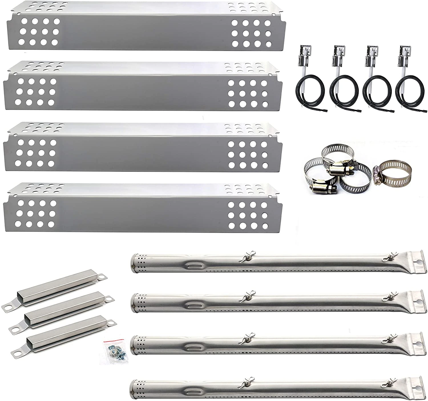 BBQ Repair Kit For Char-broil 463241113, 463449914, Pipe Burners, Heat Plates, Crossover Tubes, Igniters Replacement Kit 3 BBQ Repair Kit For Char-broil 463241113, 463449914, Pipe Burners, Heat Plates, Crossover Tubes, Igniters Replacement Kit