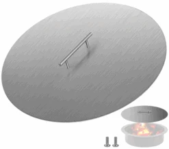 Stainless Steel 20 Inch Dia Round Drop-in Patio Fire Pit Burner Pan Ring Lid Cover