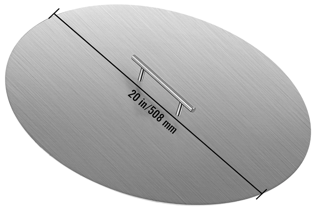 Stainless Steel 20 Inch Dia Round Drop-in Patio Fire Pit Burner Pan Ring Lid Cover 4 Stainless Steel 20 Inch Dia Round Drop-in Patio Fire Pit Burner Pan Ring Lid Cover - Image 2