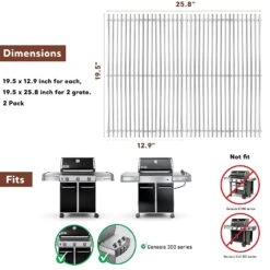19.5'' Cooking Grates For Weber Genesis S-310, S-320, S-330 Grills, 304 Stainless Steel 7528 Grill Replacement Parts -Cheap Grill Store 2 677f880c 8e19 47c5 8b4d 7b3ca2c50978