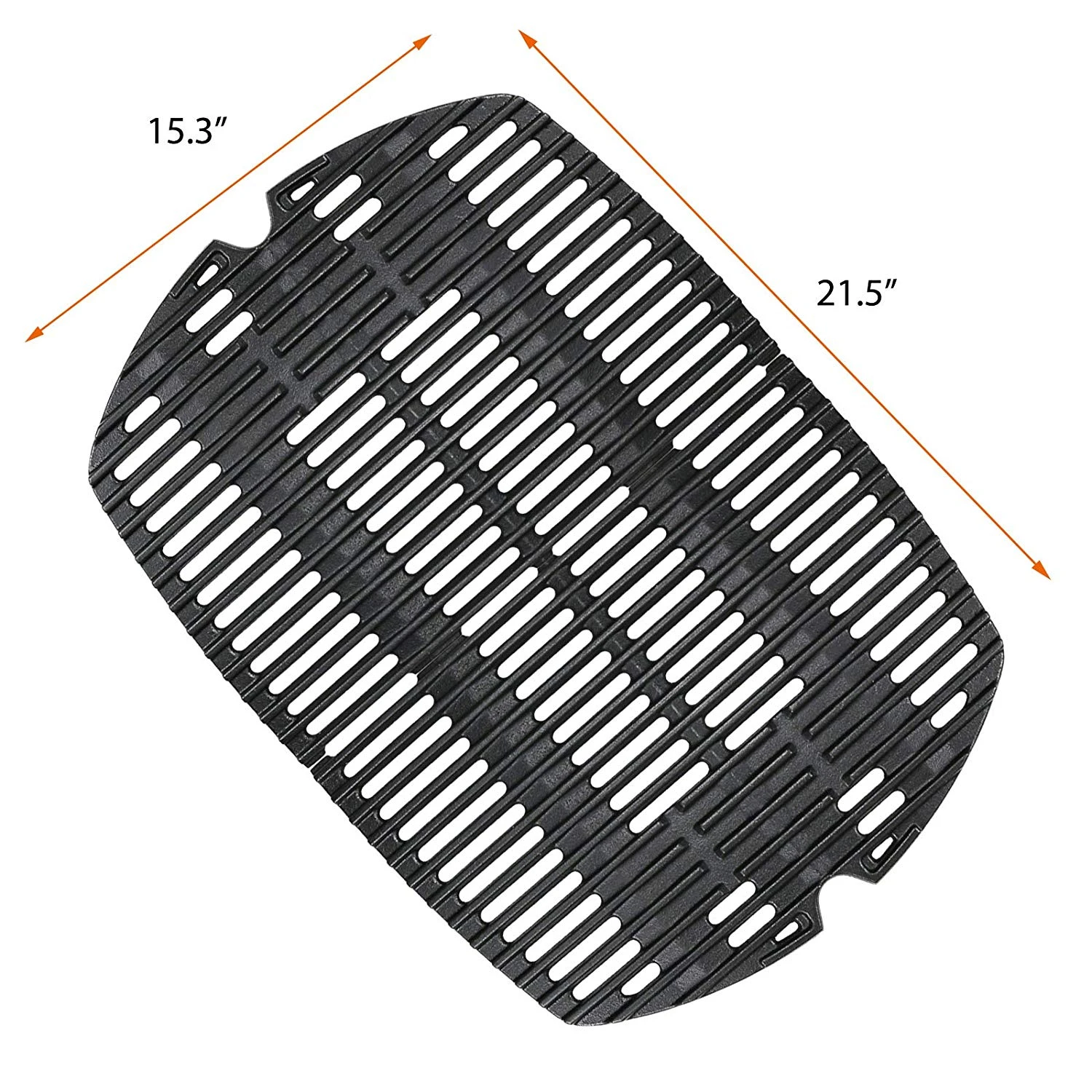 Grill Grates For Weber Q200, Q2000, Q2200, Q2400, 21.5 X 15.3'' Grill Matte Cast Iron 7645 Replacement Parts 4 Grill Grates For Weber Q200, Q2000, Q2200, Q2400, 21.5 X 15.3'' Grill Matte Cast Iron 7645 Replacement Parts - Image 2
