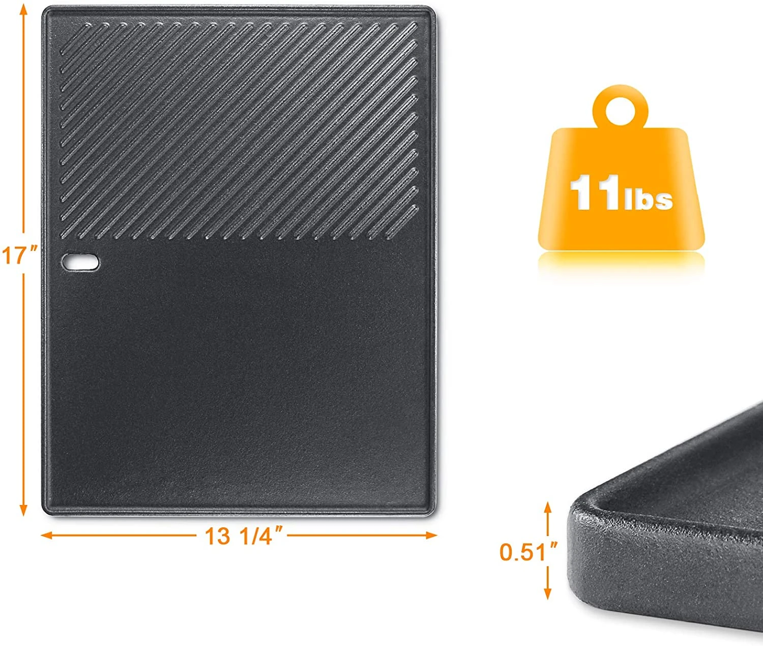 BBQ Griddle Plate For Nexgrill 720-0888S, 720-0888N, 720-0888B, 720-0888A, 720-0888 Gas Grills 5 BBQ Griddle Plate For Nexgrill 720-0888S, 720-0888N, 720-0888B, 720-0888A, 720-0888 Gas Grills - Image 3