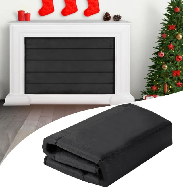 36"x27" Magnetic Fireplace Blanket For Heat Loss Indoor Keep Drafts Out Draft Stopper With Built-in 12 Strong Magnet For Iron Screen