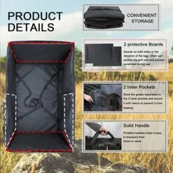 Carry Bag & Backpack For Weber Q1200, Go-Anywhere, Royal Gourmet PD1301S/R, Masterbuilt Smoke Hollow 205, Cuisinart CGG Grills, BBQ Storage Case Cover -Cheap Grill Store 3 8f79521a cfba 477a a448 d392bd600a55