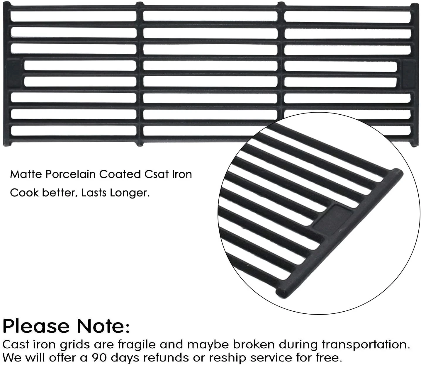 Cooking Grates Fits Char-Griller 1329, 1334, 3725, 4008, 4208 Grill, 19 3/4 X 27 Grate Replacement Parts 5 Cooking Grates Fits Char-Griller 1329, 1334, 3725, 4008, 4208 Grill, 19 3/4 X 27 Grate Replacement Parts - Image 3