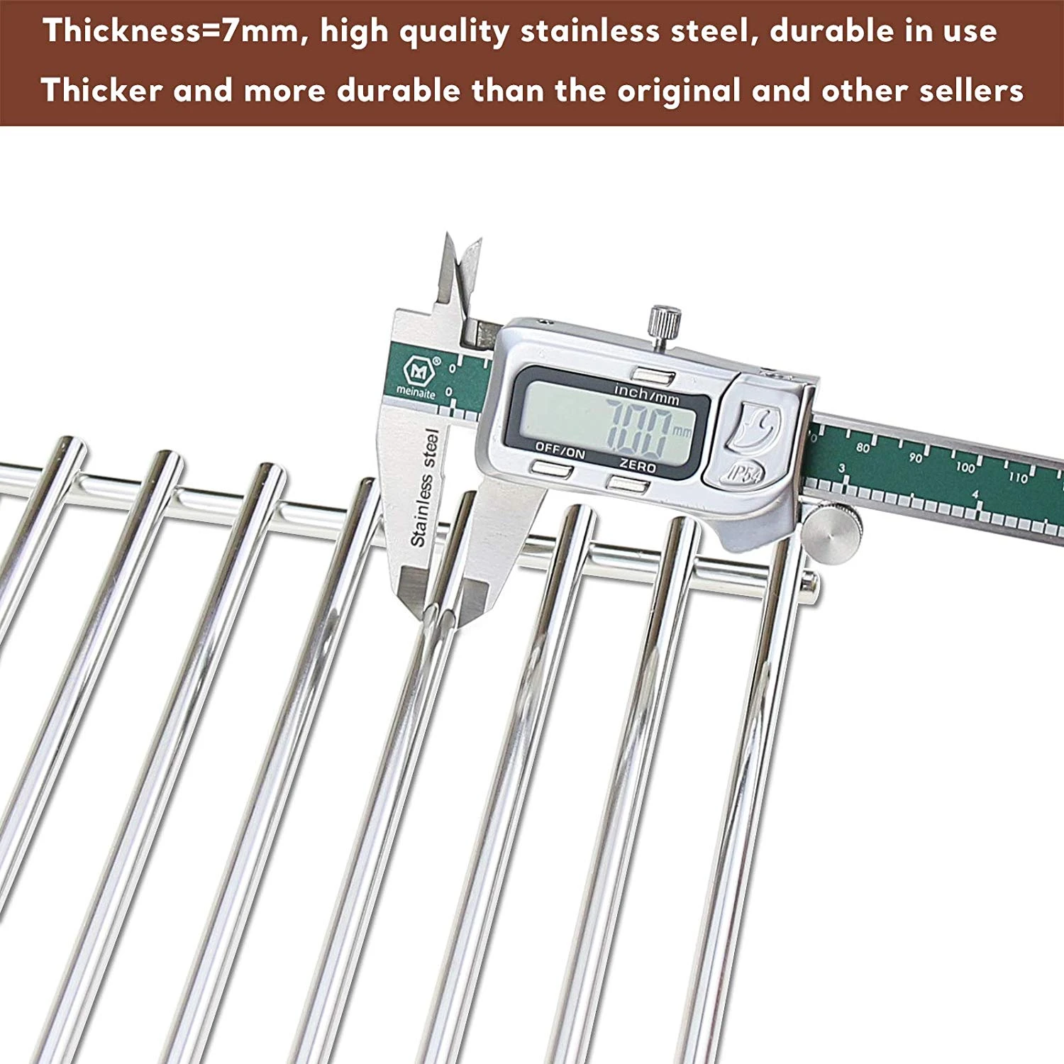 19.5'' Cooking Grates For Weber Genesis E-310, E320, E-330 Grills, 304 Stainless Steel 7528 Grill Replacement Parts 6 19.5'' Cooking Grates For Weber Genesis E-310, E320, E-330 Grills, 304 Stainless Steel 7528 Grill Replacement Parts - Image 4