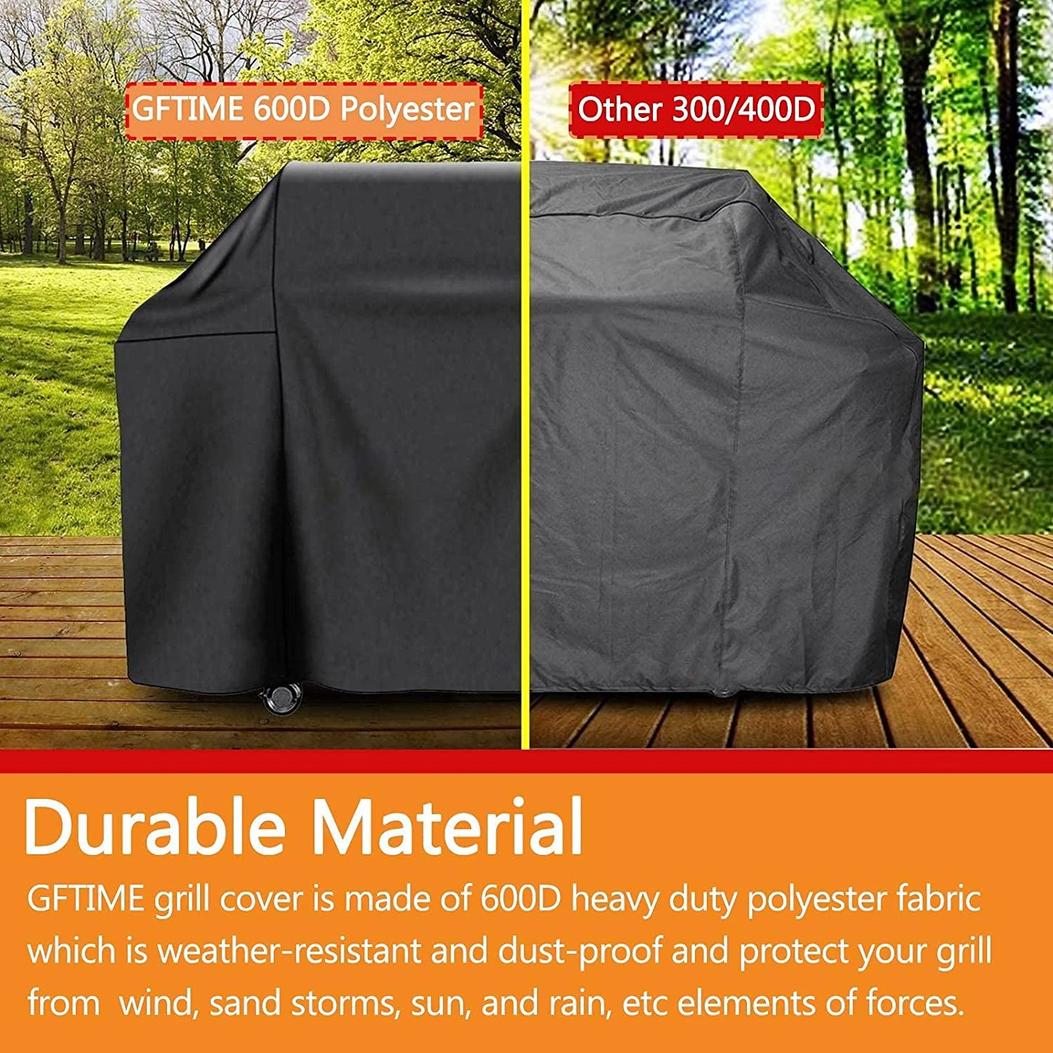 Premium Grill Cover 39 W X 25 D X 46 H Inch For Napoleon Triumph 3 Burner Gas Grills 6 Premium Grill Cover 39 W X 25 D X 46 H Inch For Napoleon Triumph 3 Burner Gas Grills - Image 4