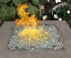 10 LBS 1/2'' Ultra White Fire Glass Beads Reflective Tempered Fire Rocks Beads For Fire Pits, Fireplace And Fire Bowl -Cheap Grill Store 514ez9 PLcL. AC