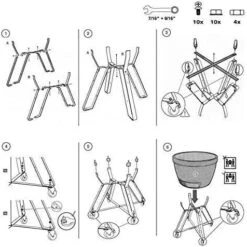 Rolling Cart Nest Stand For Small Big Green Egg 13 Inch Kamado Ceramic Charcoal Grill, With Heavy Duty Locking Caster Wheels -Cheap Grill Store 517qIeAFXxL. AC