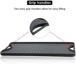 Universal 20 X 10.5 Inch Cast Iron Cooking Griddle With Handles, Ribbed Side + Smooth Side Cooking For Grills, Campfires -Cheap Grill Store 51DlW GH24L. AC SL1000