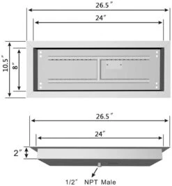 24'' X8'' Stainless Steel Rectangular Drop-in Fire Pit H-Shaped Burner Pan Table With Spark Hose Ignition Kit -Cheap Grill Store 51JFAl wSKL. AC SL1000