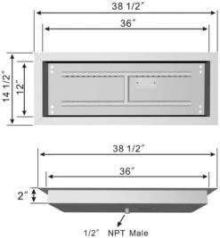 36'' X 12'' Stainless Steel Drop-in Gas Fire Pit H-Shaped Burner Pan, Hose, Spark And Ignition Insert Kit -Cheap Grill Store 51YUIaE 2L. AC SL1000