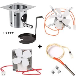 Parts Kit For Traeger Texas Pro BBQ075.01 Pellet Grill, Fire Burn Pot+Hot Rod Ignitor+Auger Motor And Induction Fan Kit