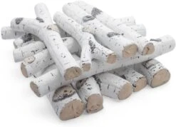 12Pcs Birch Ceramic Wood Fake FireLogs For Indoor Gas Inserts, Ventless & Vented, Propane, Gel, Ethanol, Electric Or Outdoor Fireplaces & Fire Pits -Cheap Grill Store 51hfmuzGTeL. AC SL1000