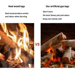 Gas Fireplace Logs, Ventless Ceramic Logs For Gas Fire Pits, 6 Pcs, Electric, Propane Gas Fireplace Decorative Inserts -Cheap Grill Store 5 4d4c086c f985 4f0e 9dee 4436b3a0c36b
