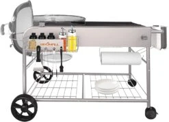 Grill Table Stand Cart For Weber 22" And 18“ Original Kettle, Performer, Jumbo Joe And Master-Touch Charcoal Grills, Outdoor Prep Cooking Station -Cheap Grill Store 612ikBcf77L. AC SL1500