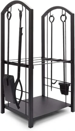 15 X 29 X 13 In Firewood Rack With Fireplace Tools, Log Holder For Indoor Outdoor Fire Pit Accessories