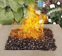 10 LBS 1/2'' Copper Fire Beads Glass Reflective Tempered Fire Rocks Beads For Fire Pits, Fireplace And Fire Bowl -Cheap Grill Store 615DA BDUL. AC
