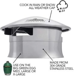 304 SS Vented Chimney Cap Fits For Big Green Egg Medium, Large And X-Large Models Ceramic Kamado Charcoal Grills -Cheap Grill Store 61BfrTxGidL. AC SL1000