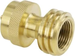 Solid Brass Saver 1 LB Round LP Adapter Converter Universal Small Bottle For Gas Grill And Propane Tree, 1-20'' Male Throwaway Cylinder Thread