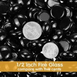 1/2'' Patio Heaters Black Fire Glass Beads Reflective Tempered Fire Rocks Beads For Fire Pits, Fireplace And Fire Bowl -Cheap Grill Store 61CzcV5kXKL. AC SL1000