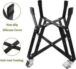 Rolling Cart Nest Stand For Medium Big Green Egg 15 Inch Kamado Ceramic Charcoal Grill, With Heavy Duty Locking Caster Wheels -Cheap Grill Store 61DRSbI 7gL. AC SL1500