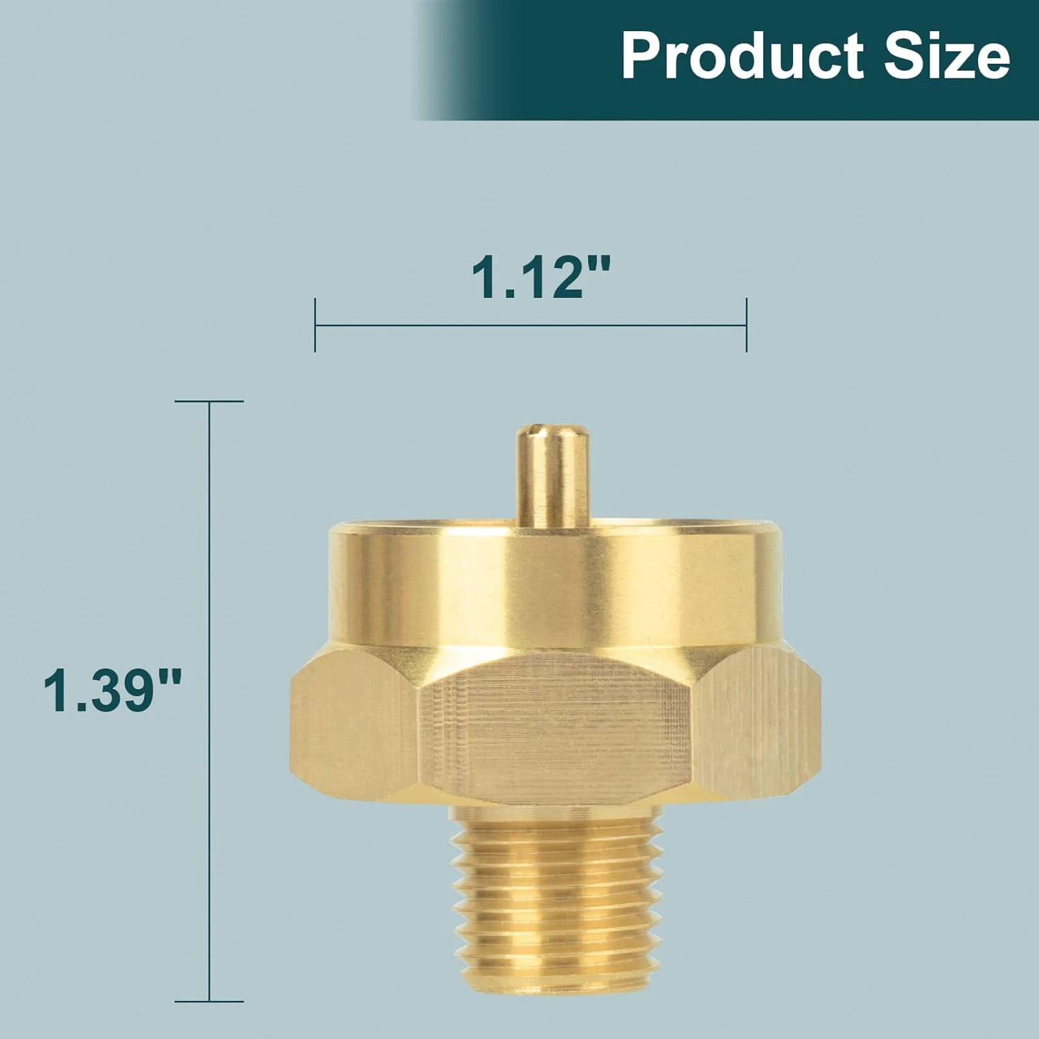 Soild Brass 1LB Bottle Propane Refill Adapter, 1/4'' Male NPT X 1''-20 Female Throwaway Cylinder, For Grill, Camping Stove, RV, Trailer 5 Soild Brass 1LB Bottle Propane Refill Adapter, 1/4'' Male NPT X 1''-20 Female Throwaway Cylinder, For Grill, Camping Stove, RV, Trailer - Image 3