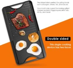 Universal 20 X 10.5 Inch Cast Iron Cooking Griddle With Handles, Ribbed Side + Smooth Side Cooking For Grills, Campfires -Cheap Grill Store 61GcFSP dbL. AC SL1000