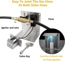 36'' X 12'' Stainless Steel Drop-in Gas Fire Pit H-Shaped Burner Pan, Hose, Spark And Ignition Insert Kit -Cheap Grill Store 61LlBl3kHcL. AC SL1500 1