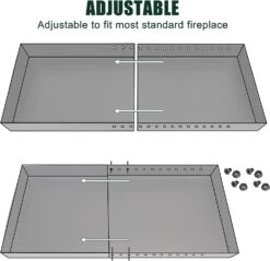 Adjustable Rectangle Fireplace Inserts Tray Expandable Ash Pan For Ash Collection Galvanized Steel Ember Holder With Nuts And Bolts -Cheap Grill Store 61QErq5ycSL. AC SL1500