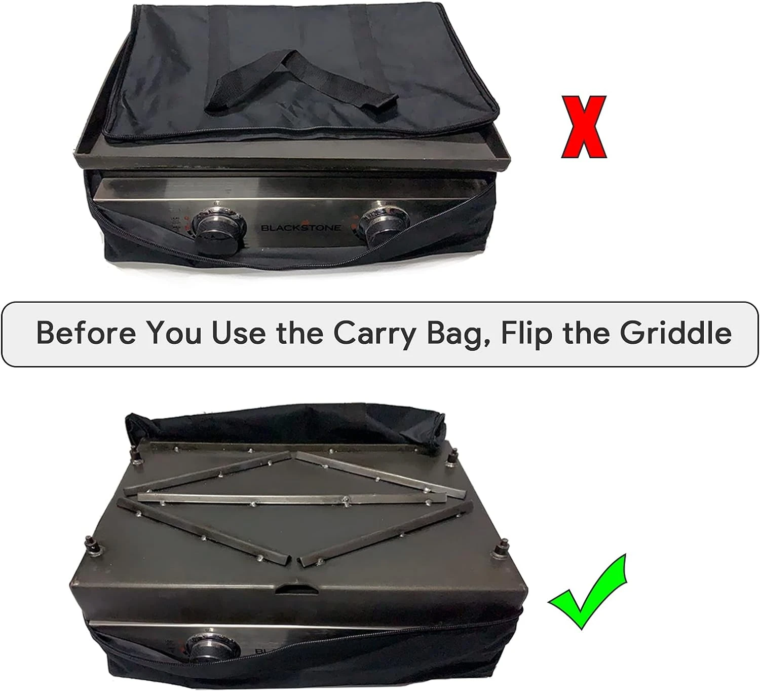 Table Flat Top Griddle Cover + Carry Bag Fits Blackstone 22 Inch Griddle Without Hood 5 Table Flat Top Griddle Cover + Carry Bag Fits Blackstone 22 Inch Griddle Without Hood - Image 3
