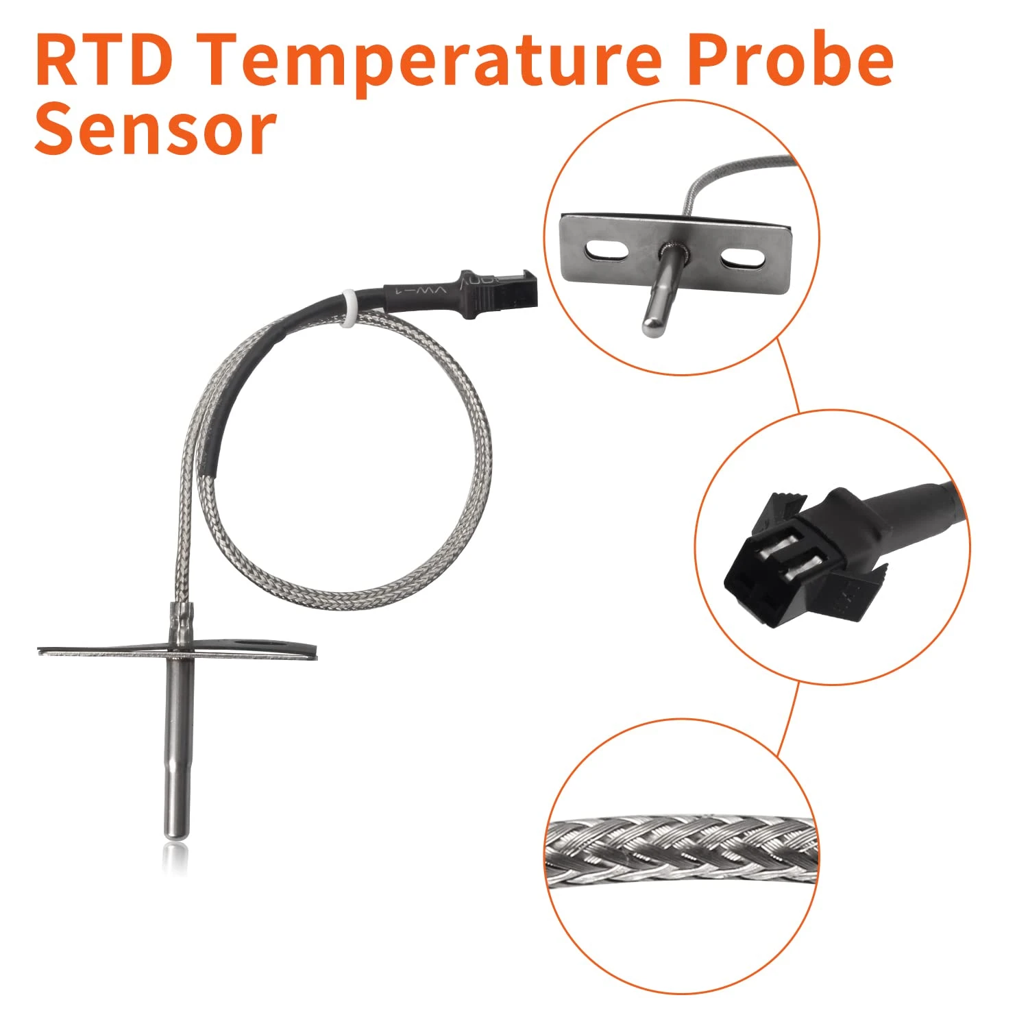 RTD Temperature Probe Sensor For Pit Boss 3, 5, 7 Series, Pro Series II 4 Series, Sportsman 7 Series Vertical Smoker Grills 6 RTD Temperature Probe Sensor For Pit Boss 3, 5, 7 Series, Pro Series II 4 Series, Sportsman 7 Series Vertical Smoker Grills - Image 4
