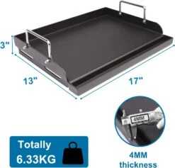 Universal Griddle Flat Top Plate 17" X13” Nonstick Coating Cooking Griddle Pan Fits Weber, Nexgrill, Charbroil, Kenmore Etc Stove/Gas/Charcoal Grills -Cheap Grill Store 61STdQ1CShL. AC SL1500