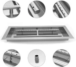 24'' X8'' Stainless Steel Rectangular Drop-in Fire Pit H-Shaped Burner Pan Table With Spark Hose Ignition Kit -Cheap Grill Store 61Sfh3Xw2DL. AC SL1000