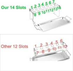 Chicken Leg Wing Rack 14 Slots Stainless Steel Metal Roaster Stand With Drip Tray For BBQ Smoker Grill Or Oven, Dishwasher Safe 12 Chicken Leg Wing Rack 14 Slots Stainless Steel Metal Roaster Stand With Drip Tray For BBQ Smoker Grill Or Oven, Dishwasher Safe -Cheap Grill Store 61TDcJZgZ L. AC SL1000