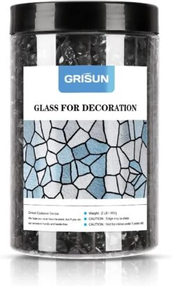 2 Lbs Jar 3-6mm Onyx Black Crushed Fire Pit Glass Glitter Glass Pebbles Gravel Stone For Crafts Resin Art, Garden Decoration, Fireplace -Cheap Grill Store 61T 7nrmyfL. AC SL1500