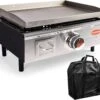 17 Inch Portable Propane Flat Top BBQ Grill Griddle For Outdoor, Camping, Kitchen, Tailgating Etc, Kit With Grill Bag