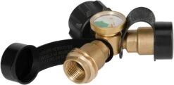 2 Way Propane LP Gas Tank Y Splitter Adapter With Gauge Connector For 20lb LP Cylinder, BBQ Grill, Gas Burner, Camping Stove, Heater, RV Camper -Cheap Grill Store 61ZoAc5JqbL. AC SL1500