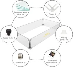 Fire Pit Glass Wind Guard, 31 X 12 X 6 Inch, Thick Rectangular Heat-Resistant Tempered With Hard Bracket And Rubber Feet For Propane, Gas, Outdoor -Cheap Grill Store 61aaDggF5yL. AC SL1500 d1f7c29d 8540 4920 8986 eb594b515c87