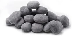 24pcs Grey Light Weight Ceramic Fiber Pebble Stones For Indoor, Gas Inserts, Ventless, Vent Free, Electric, Outdoor Fireplaces And Fire Pits