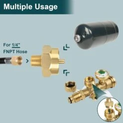 Soild Brass 1LB Bottle Propane Refill Adapter, 1/4'' Male NPT X 1''-20 Female Throwaway Cylinder, For Grill, Camping Stove, RV, Trailer 12 Soild Brass 1LB Bottle Propane Refill Adapter, 1/4'' Male NPT X 1''-20 Female Throwaway Cylinder, For Grill, Camping Stove, RV, Trailer -Cheap Grill Store 61hXURUO72L. AC SL1500