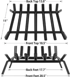 Fireplace Inserts Grates 21 Inch Wide Heavy Duty Solid Steel Wood Holder Rack For Indoor & Outdoor Kindling Wood Stove Hearth Burning Rack -Cheap Grill Store 61h v0g CNL. AC SL1500