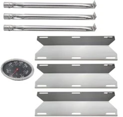 Repair Parts Kit For Charmglow 720-0230, 720-0036 3 Burner Grills, Burners + Heat Plates + Thermometers Kit