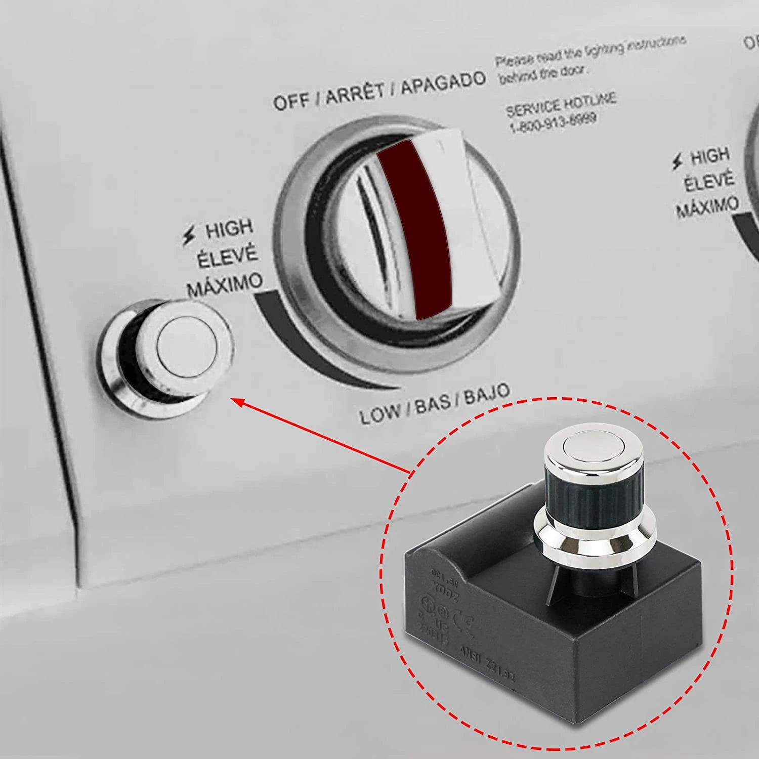 Universal 6 Outlet Gas Grill Electric Ignitor Push Button Generator Switch For 5-6 Burner Tuscany Etc 6 Universal 6 Outlet Gas Grill Electric Ignitor Push Button Generator Switch For 5-6 Burner Tuscany Etc - Image 4